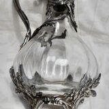 Antique crystal and silver-plated jug