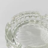 Vintage Murano Glass Ashtray, Pale Green Seafoam Clear Glass, 1950s Italian Mid-Century Glass Décor