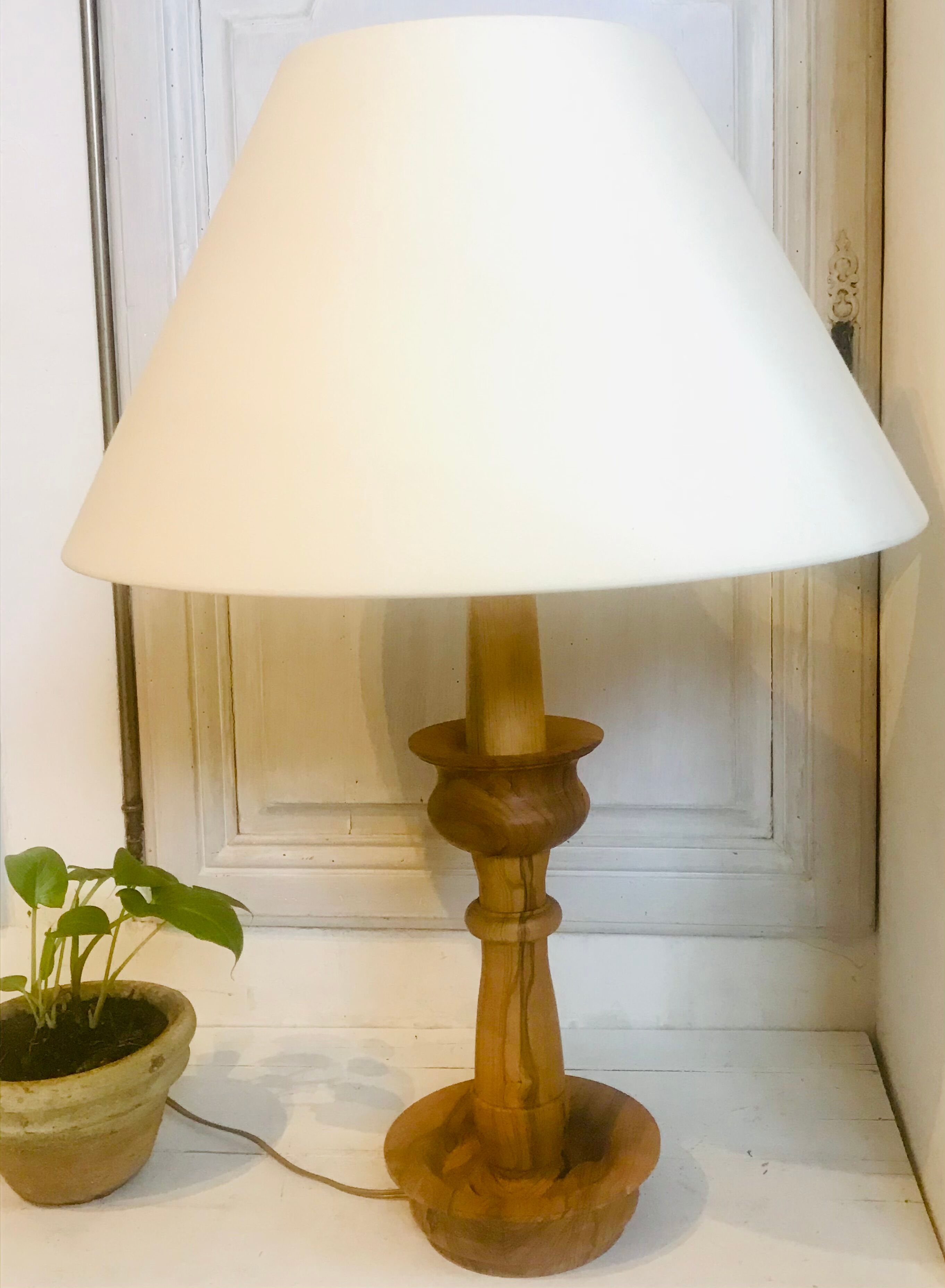 Lampe en bois 48 cm  circa 1960