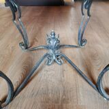 Art deco wrought iron and marble coffee table 40s