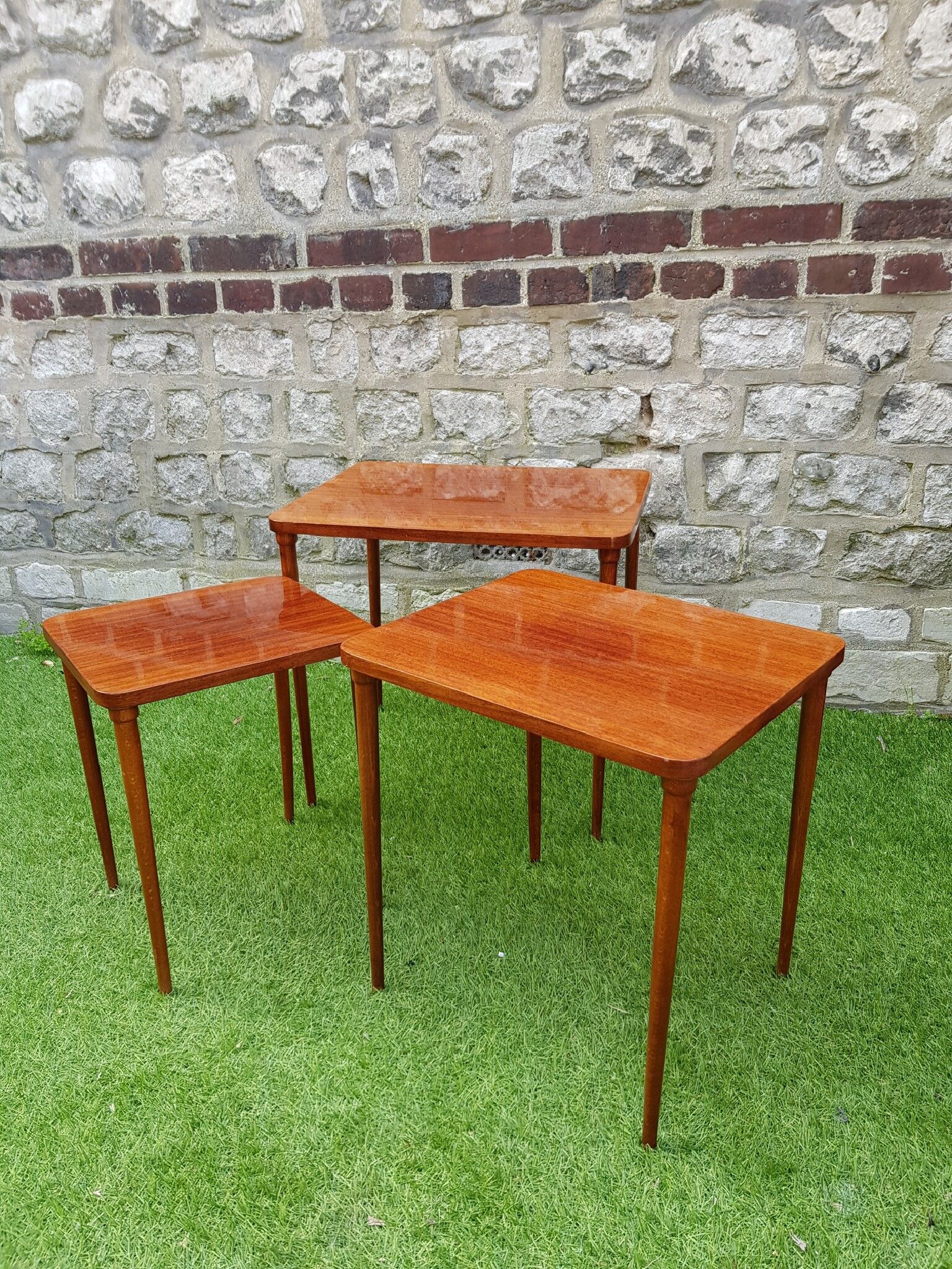 Teak nest tables
