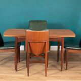 Retro Teak 1960s Elliots Of Newbury Mid Century Extending Dining Table & 6 Chairs