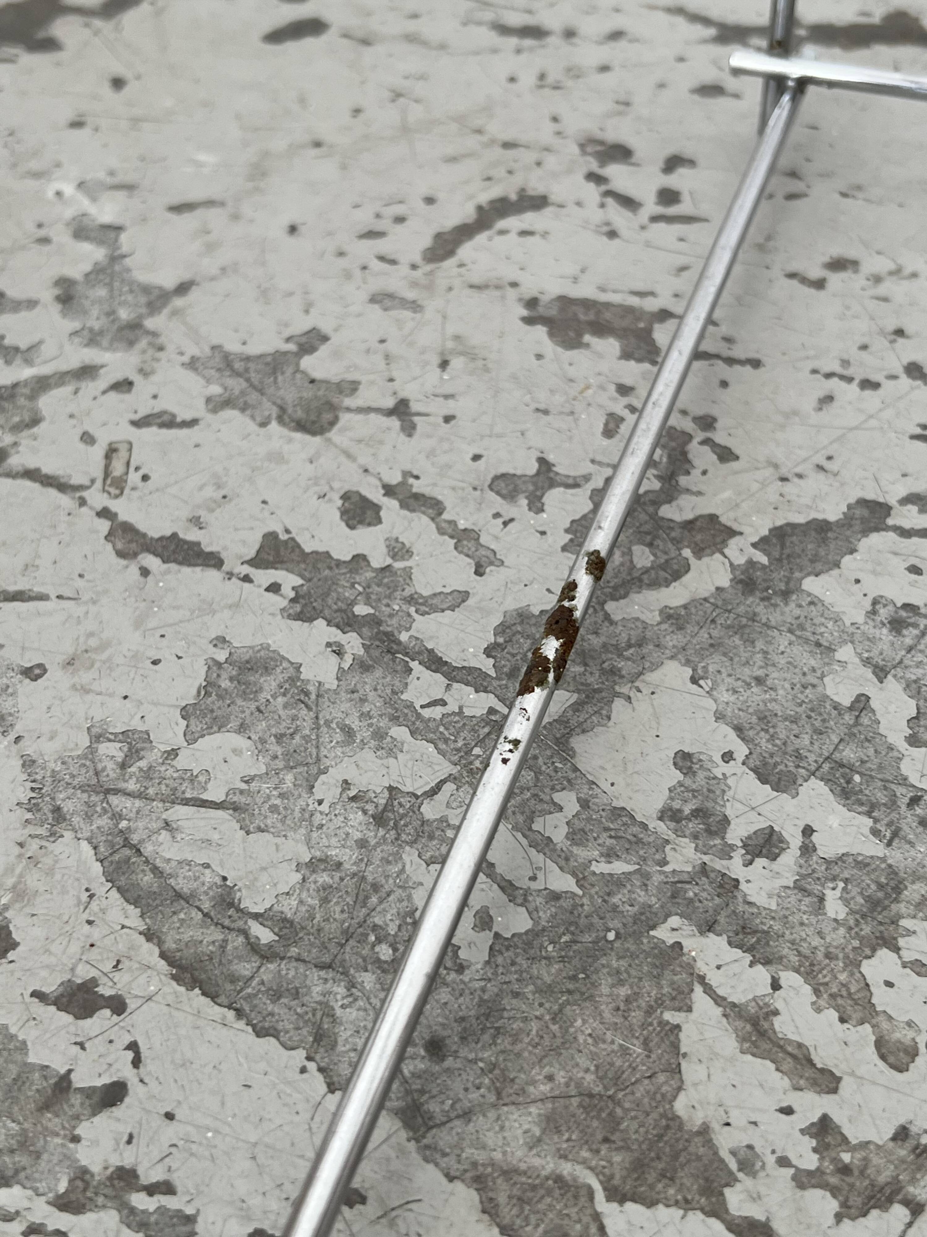 Side table in chromed metal and glass 70s