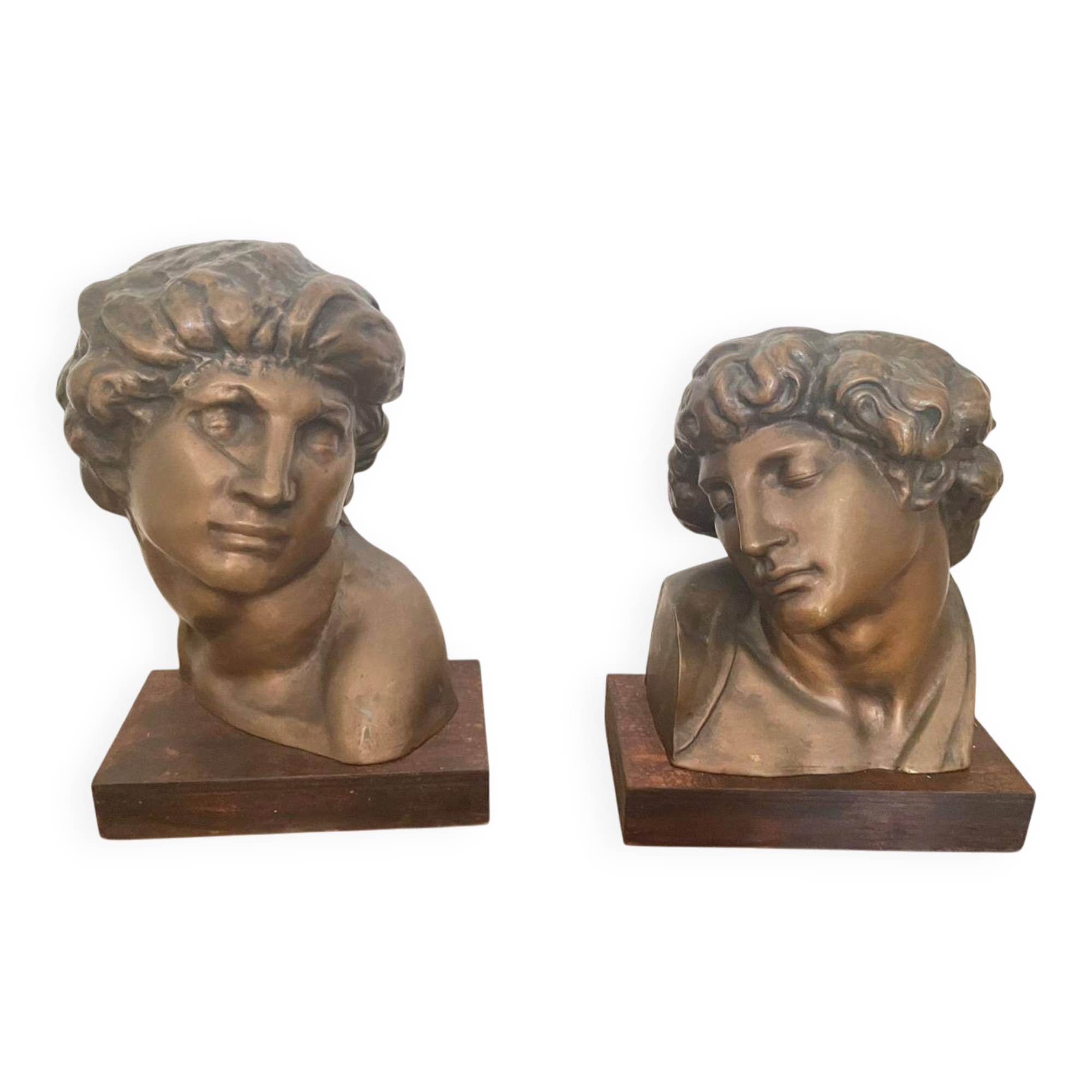Paire de bronze "les esclaves" de Michel-Ange