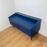Buffet bas bleu nuit et bois, 1960