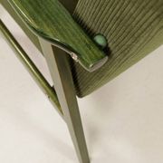 Lounge Chair Vintage Olive Green Corduroy ,Green Wood