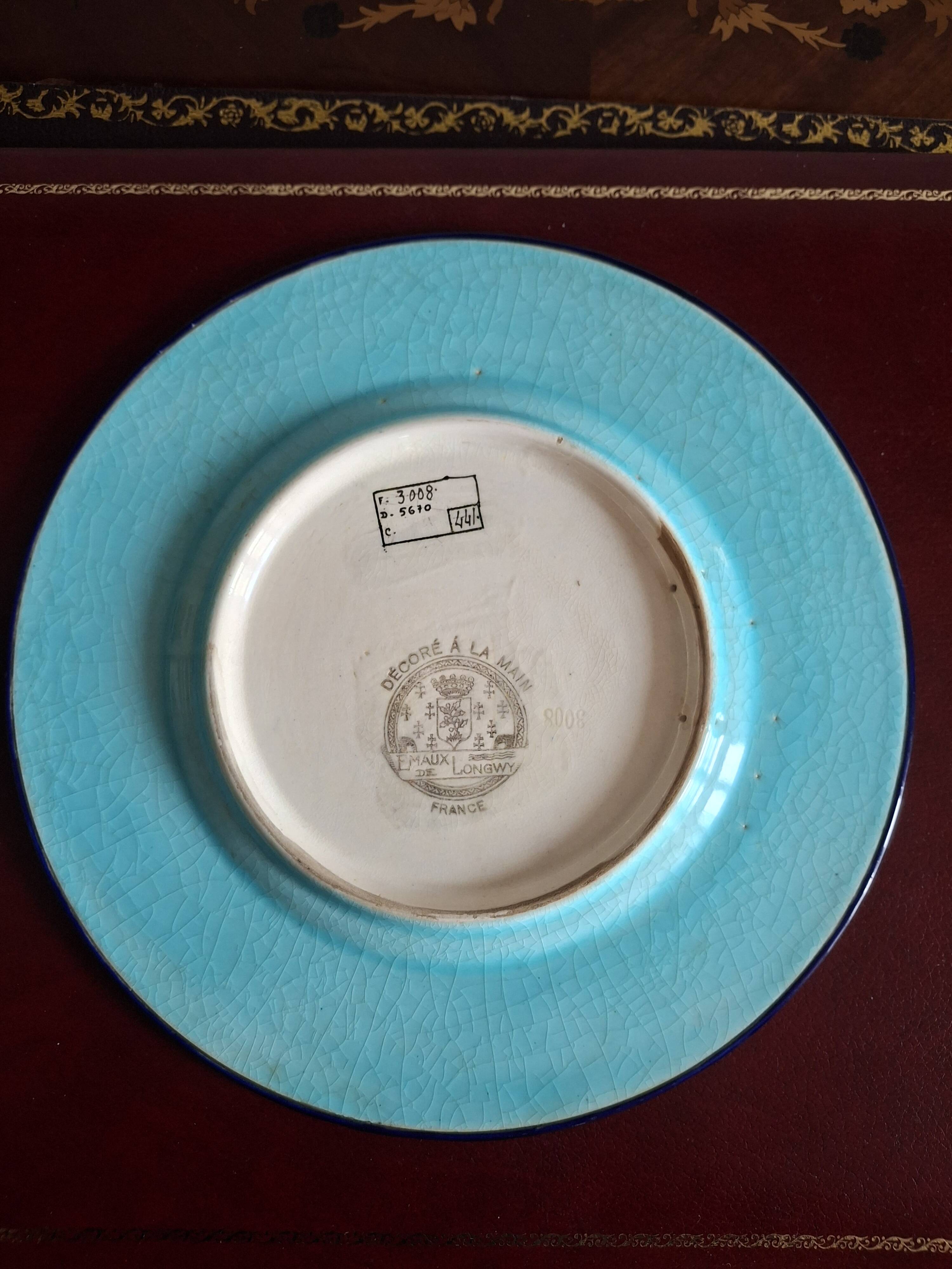 Plate in Longwy enamel 28.5 cm