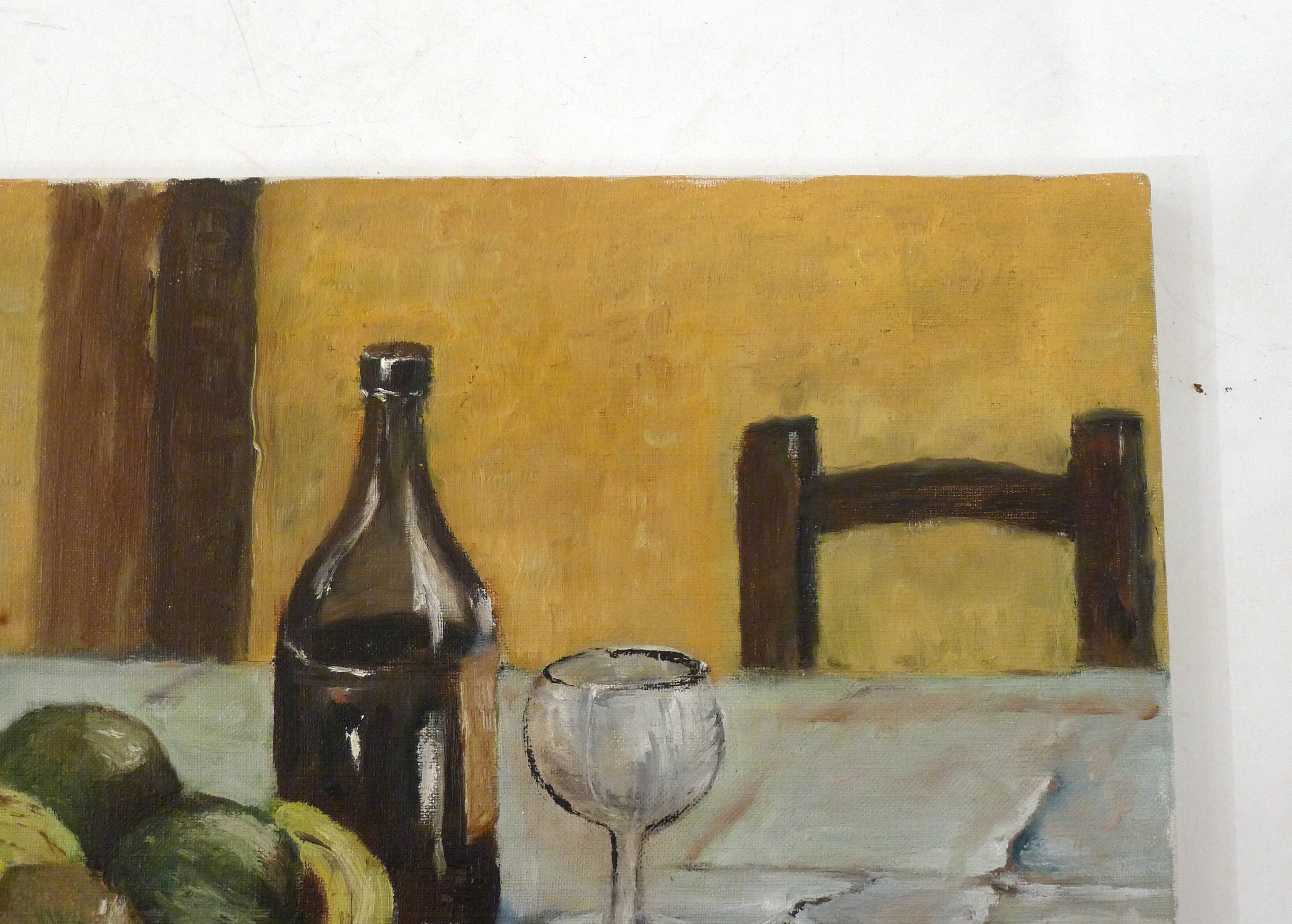 Signed still life, oil on canvas