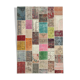 Hand-Knotted Oriental Overdyed 209 cm x 298 cm Multicolor Patchwork Carpet