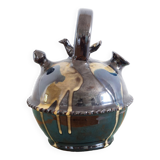 Glazed terracotta gargoulette with bird decoration