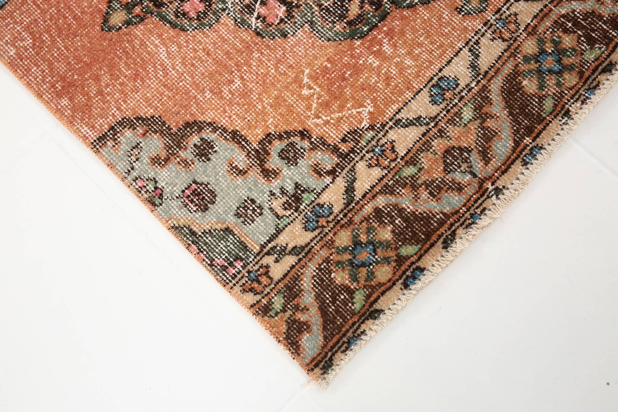 3x12 Oriental Orange Persian Runner Rug, 89x384Cm