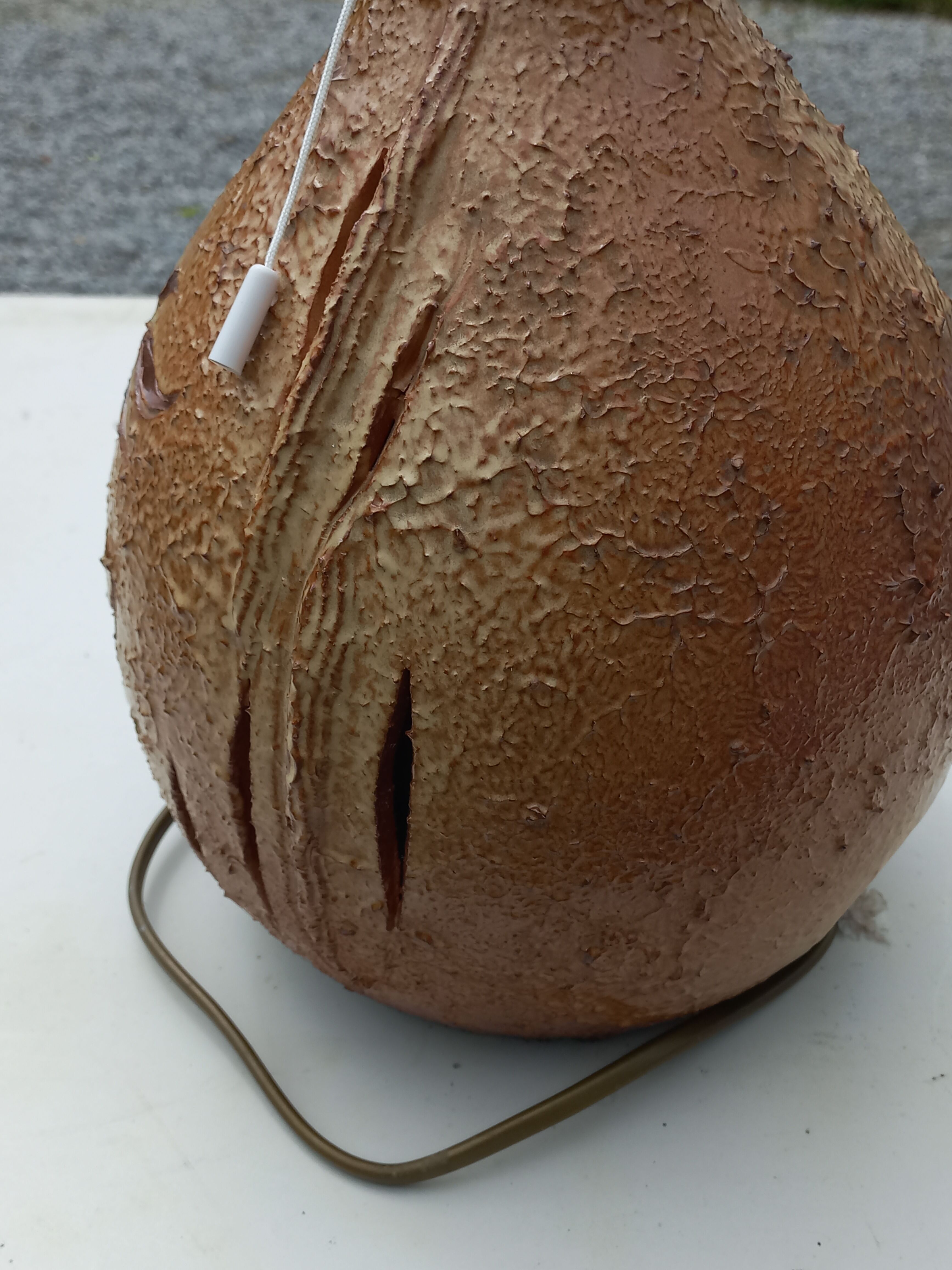 Ceramic lamp by Vallauris Fonck and Matéo lampshade of origin