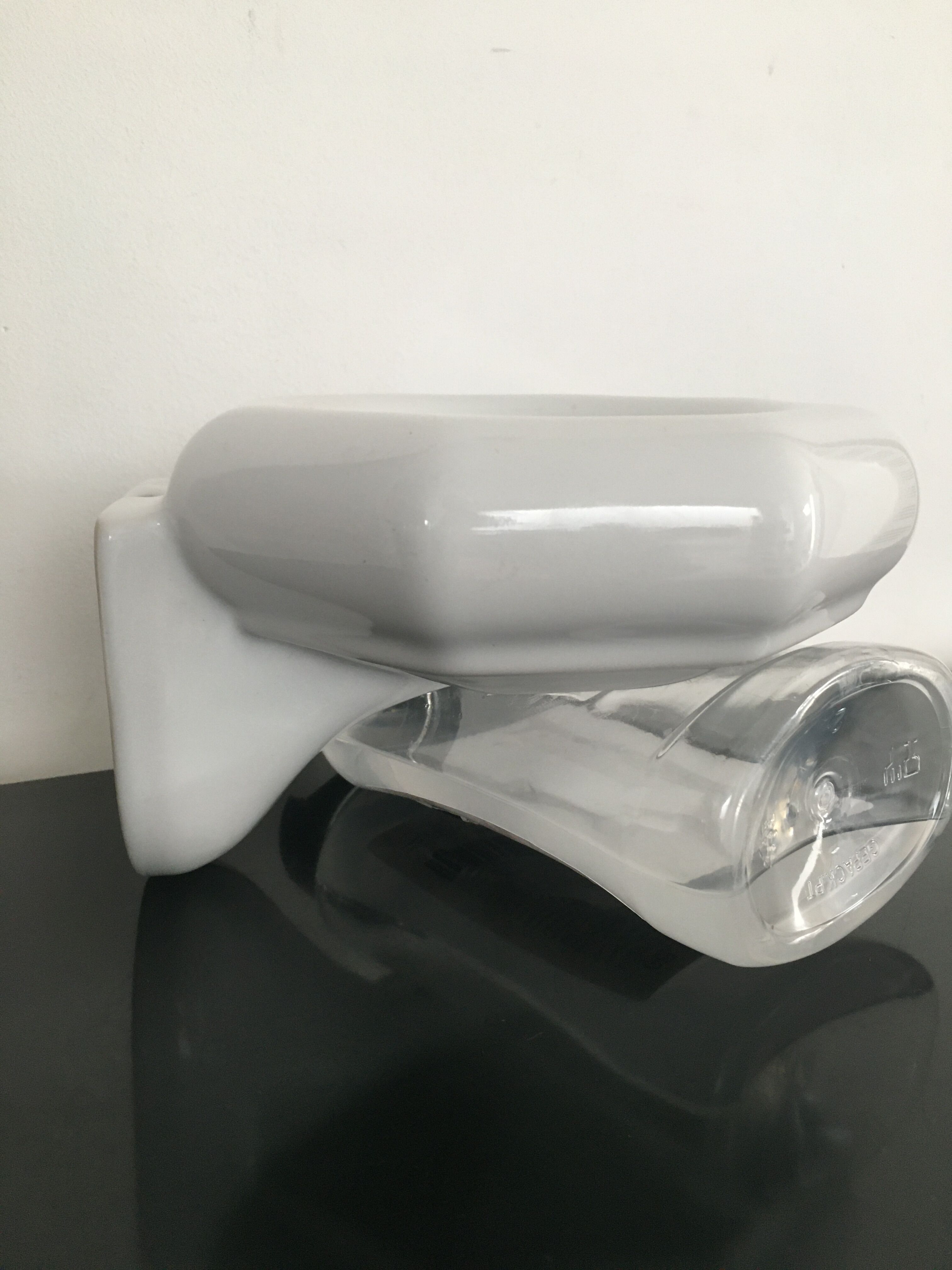 Sconce in white earthenware