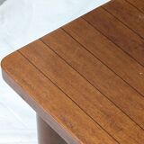 Italian Japandi walnut and ebony Bench, 60s