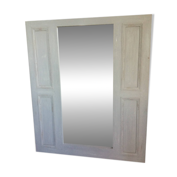 Miroir ancien en bois peint