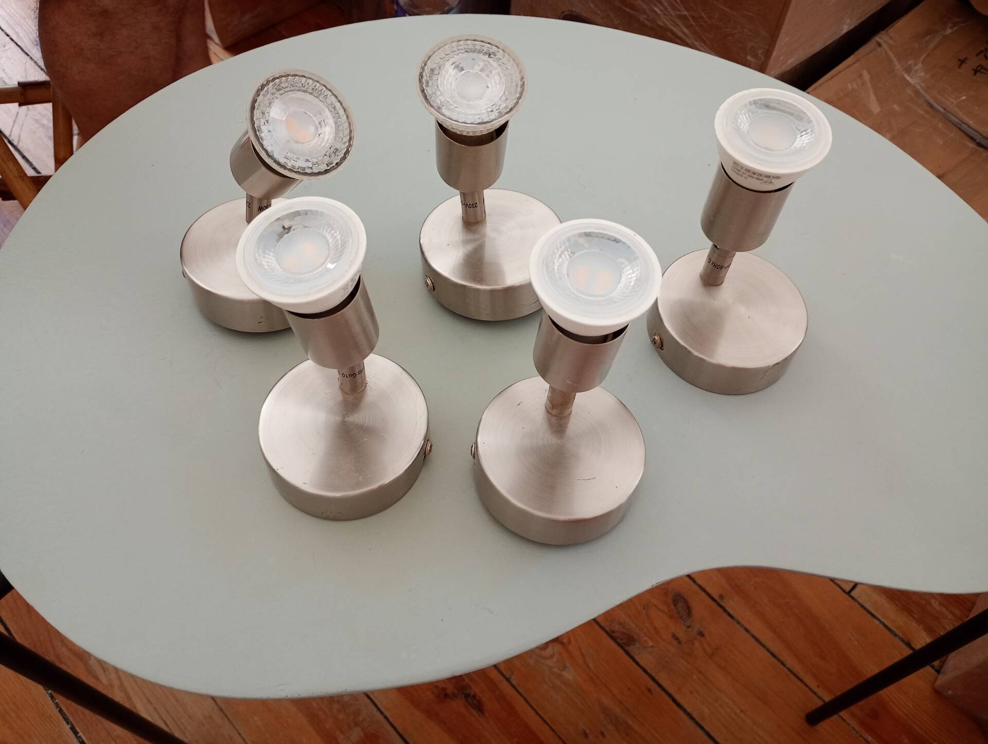 Set of 5 small vintage spotlights