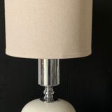 Chrome and white lamp foot