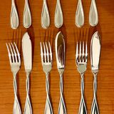 Christofle Galéa, fish cutlery, 6 forks, 6 knives.