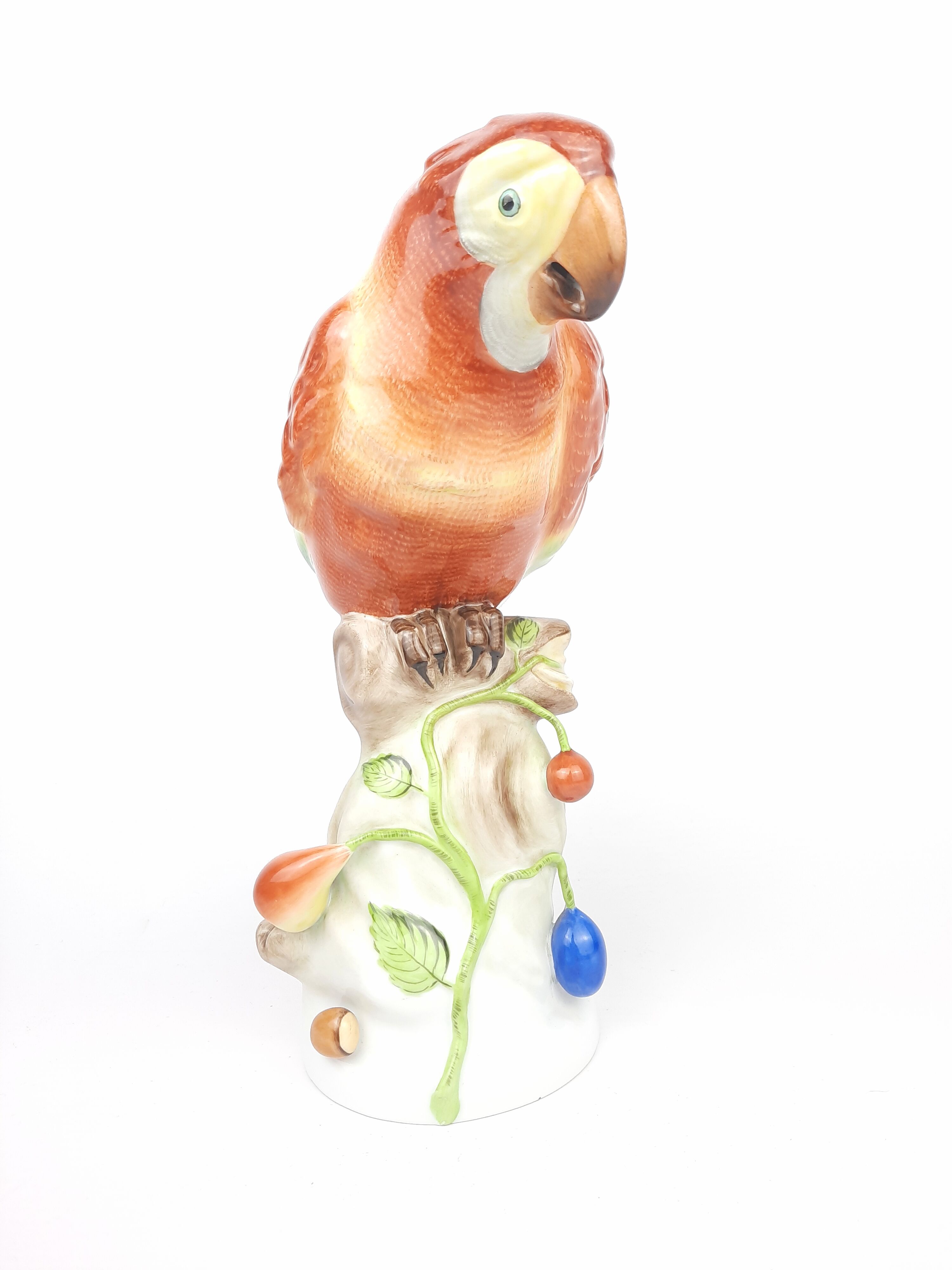 Herend porcelain macaw parrot figurine vintage