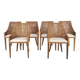 Chaises en Rotin et Bois, France, Set de 6