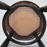 Black skated Thonet stool stamped