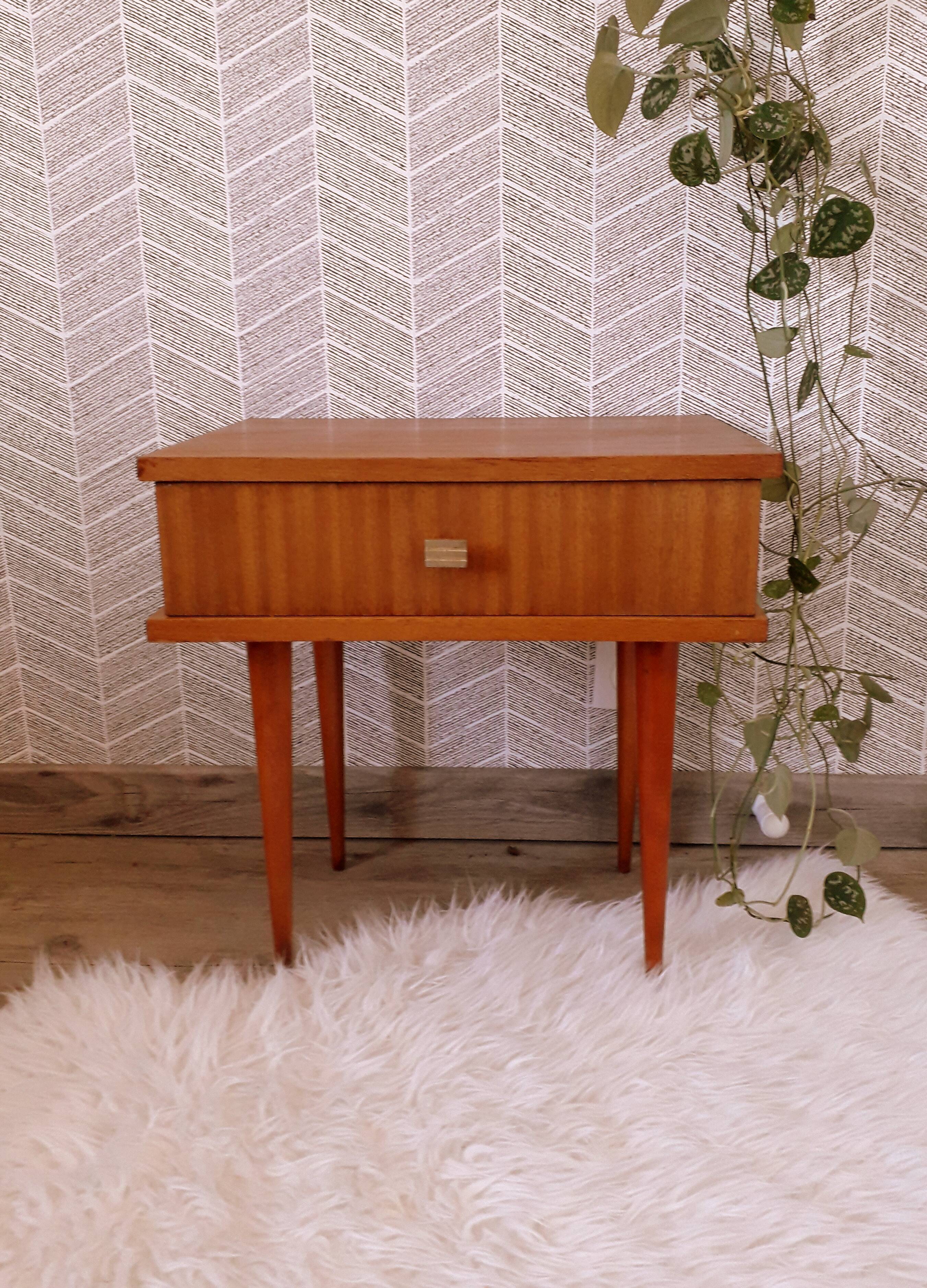 Bedside table with compass feet