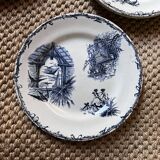 Plates Choisy Le Roi 19th in iron earth, country décor