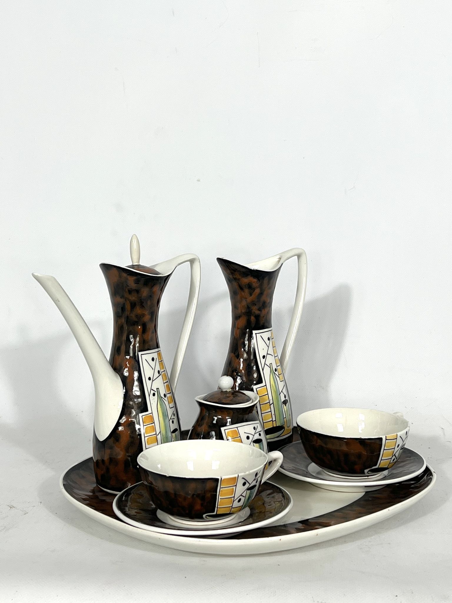 Mid-century ceramic teapot set by Alfa Ceramiche, Italy 1950s