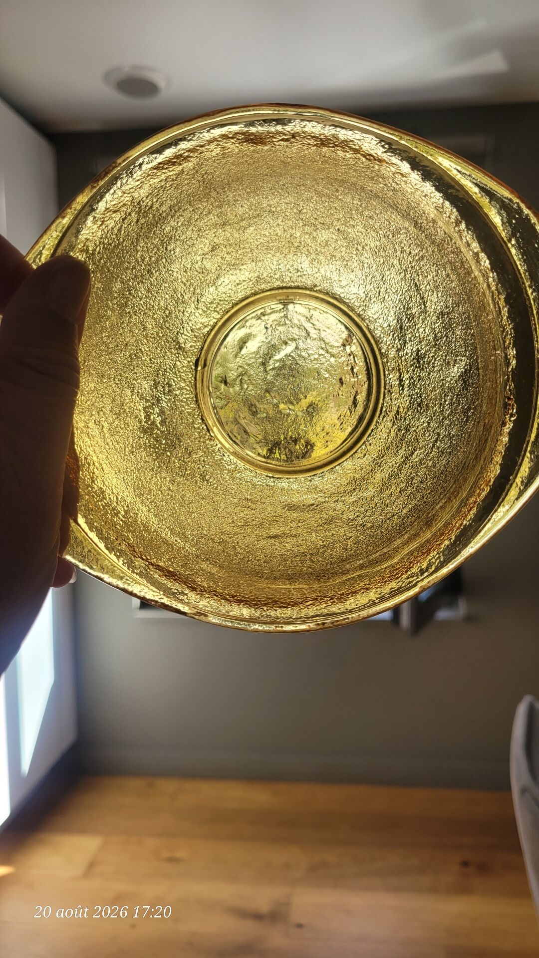 3 frosted glass bowls, amber