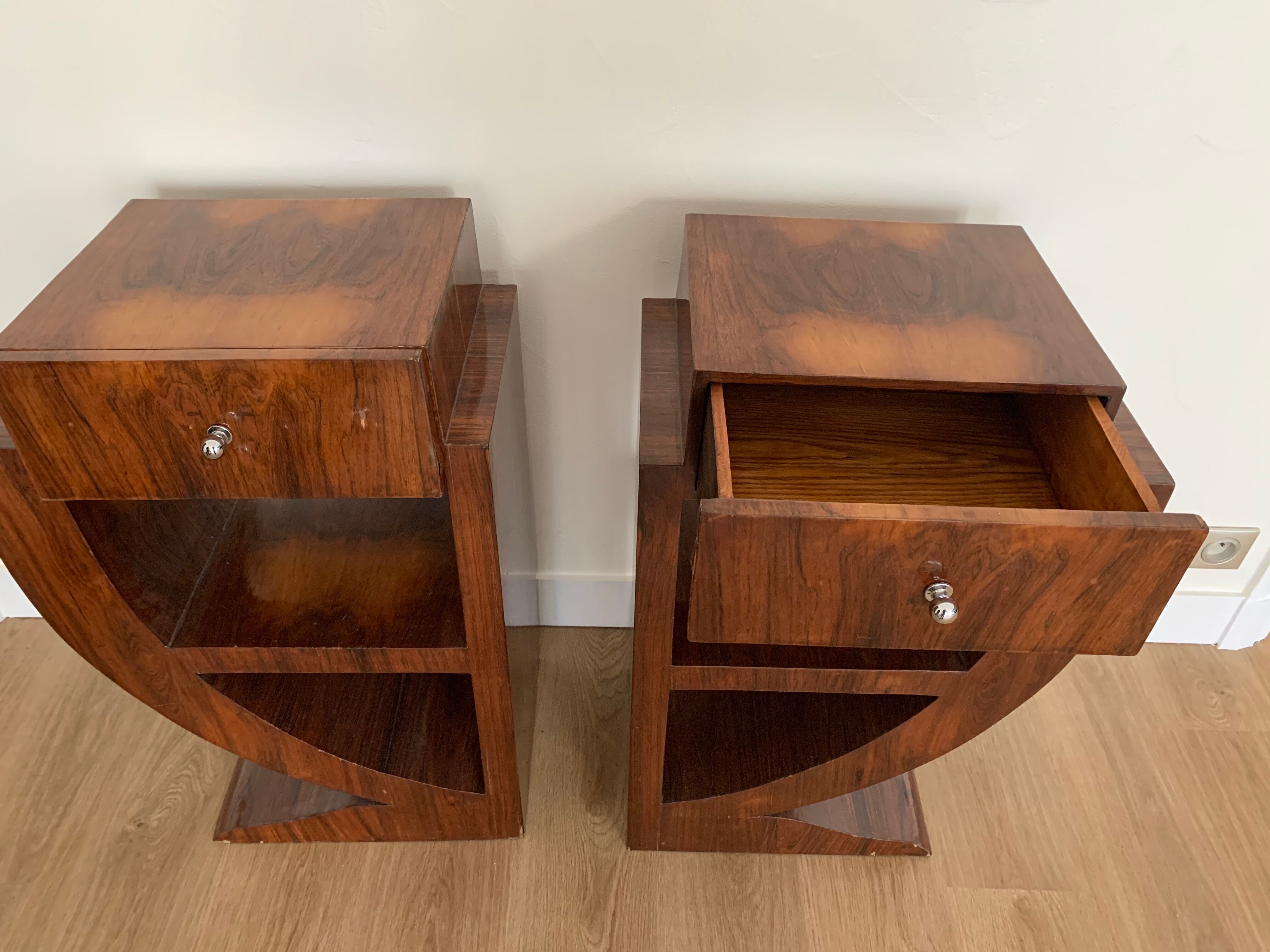 Art Deco bedside pair