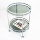 Vintage side table or serving table. Chrome metal and glass - Spain, 70s.
