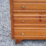 Commode vintage des années 50 pieds compas 3 tiroirs