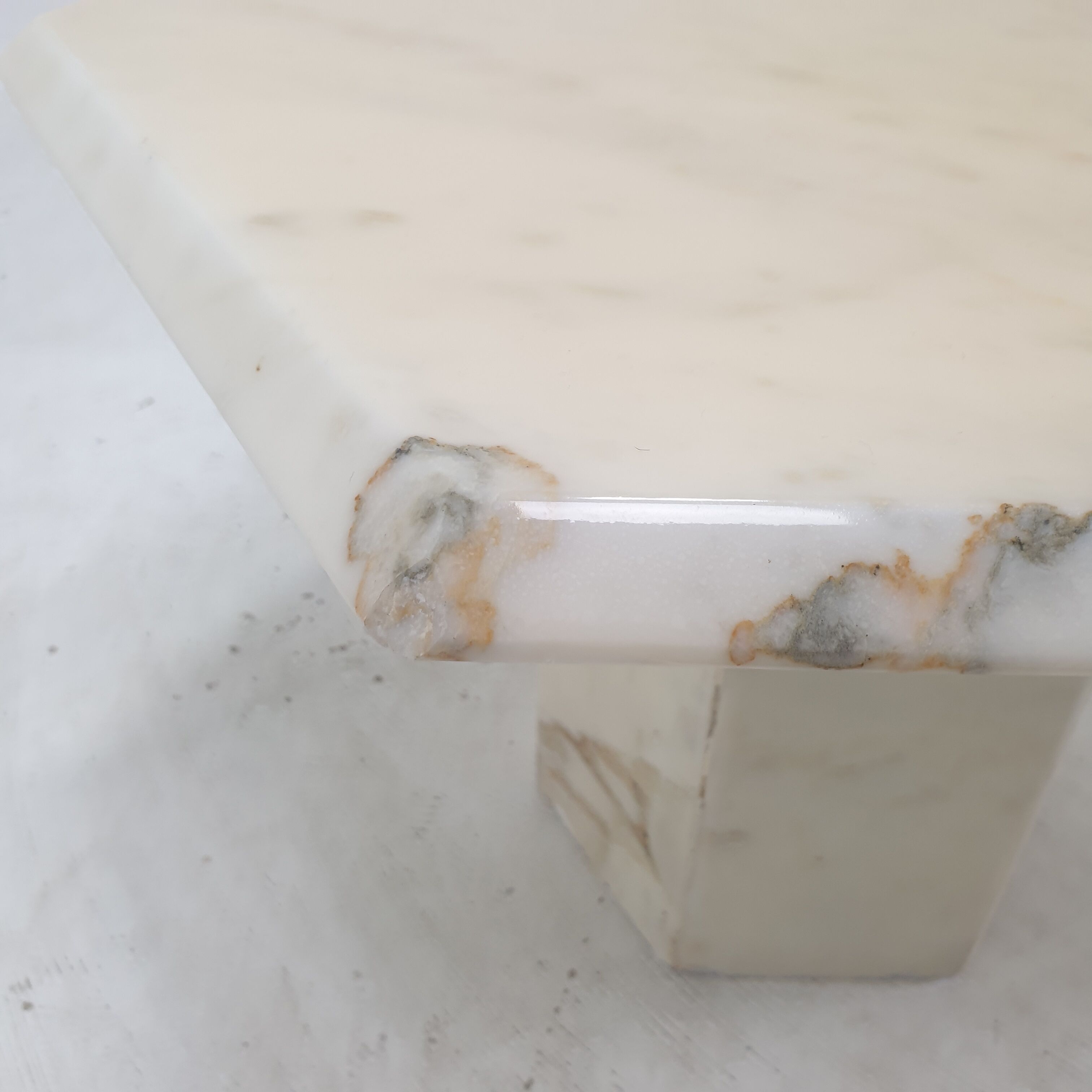 Set of 3 Italian Carrara Marble Side Tables, 1980s