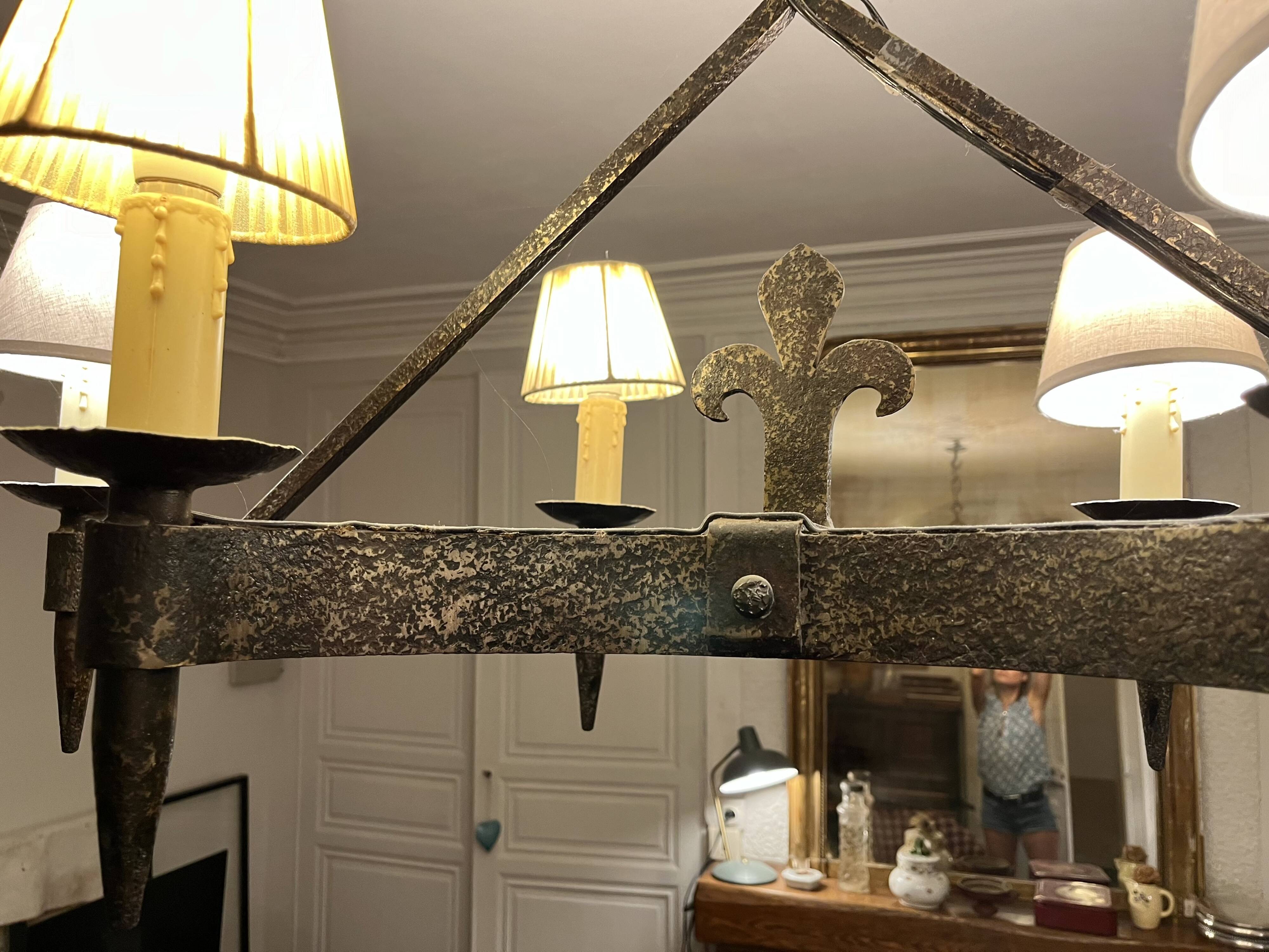 Brutalist style chandelier