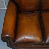 Restored vintage leather sofa from a gentleman's Victorian club.