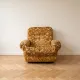 Fauteuil en velours doré, années 70