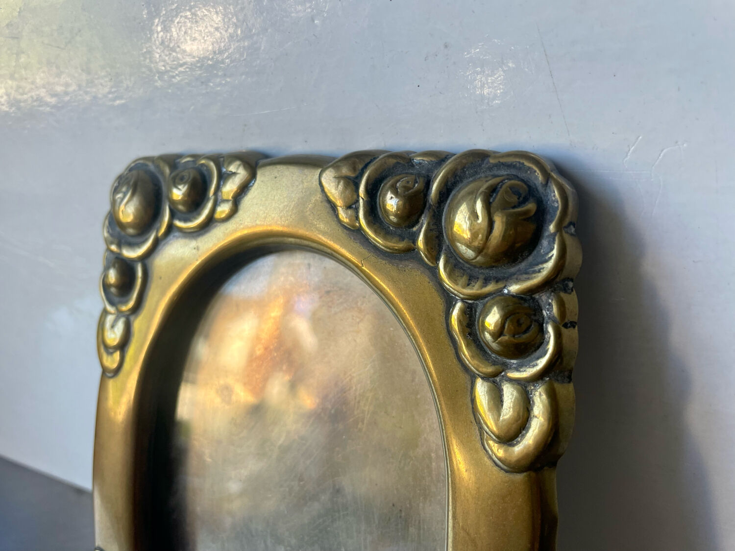 Art nouveau brass picture frame