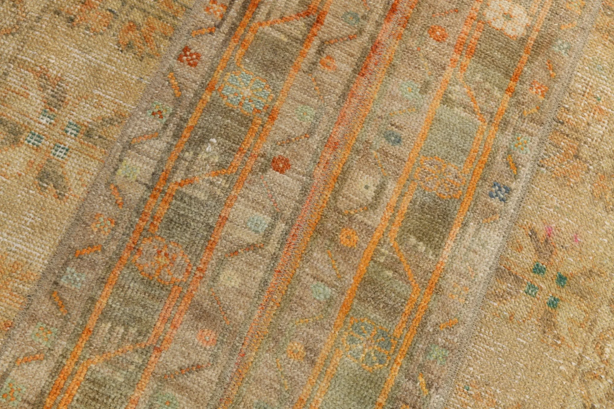 Long Narrow Vintage Persian Runner Rug, Brown & Orange Hallway Rustic Decor