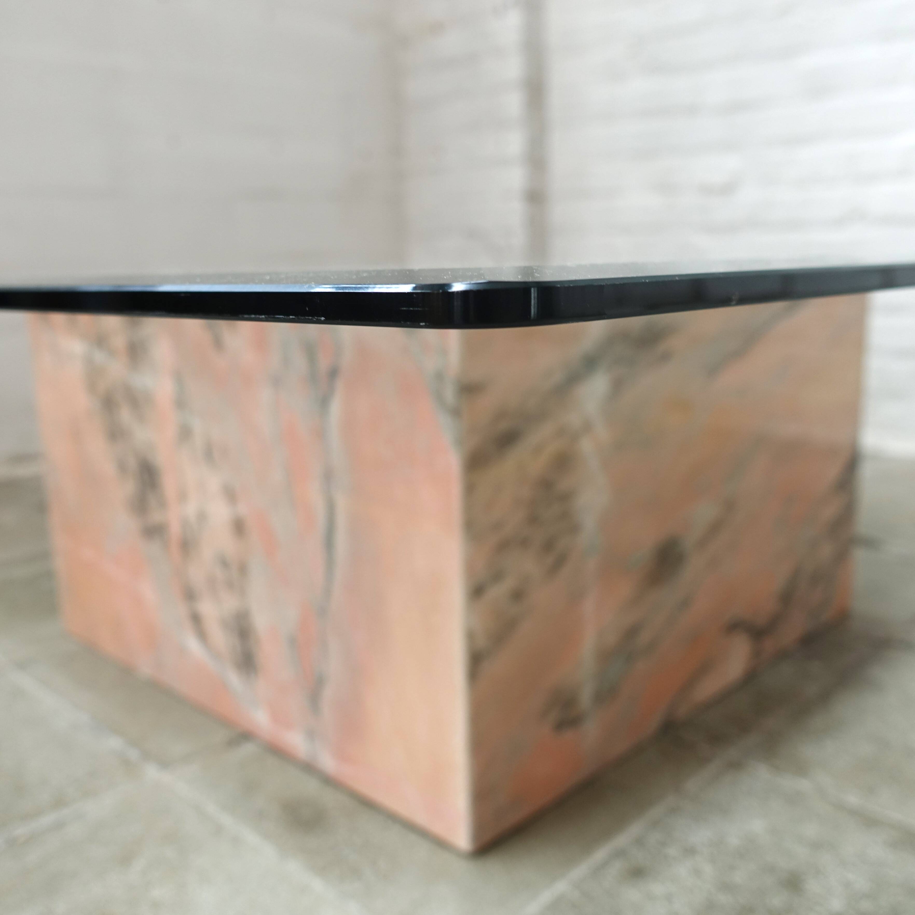 Marble and glass coffee table