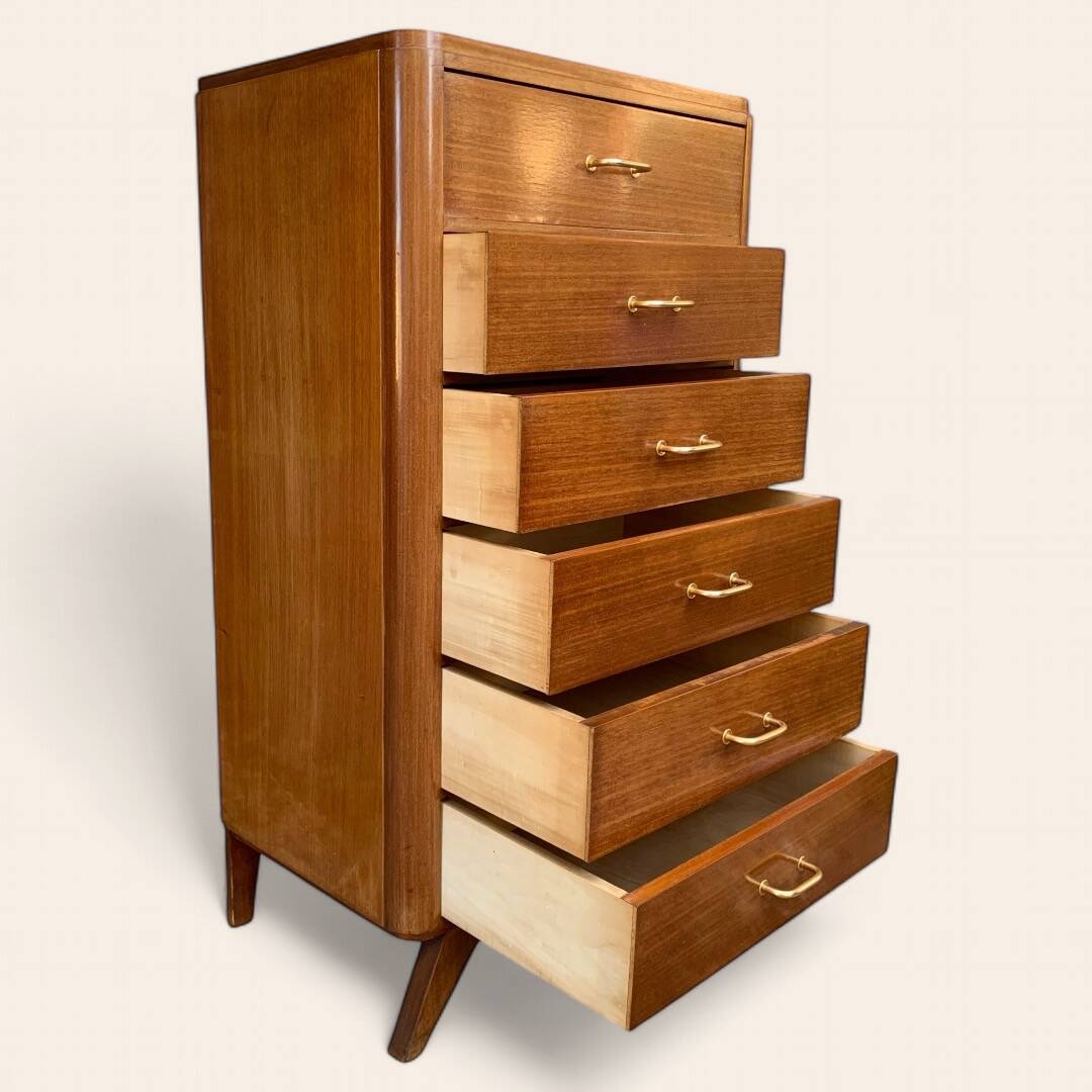 Vintage chest of drawers with compass feet 1960 H112