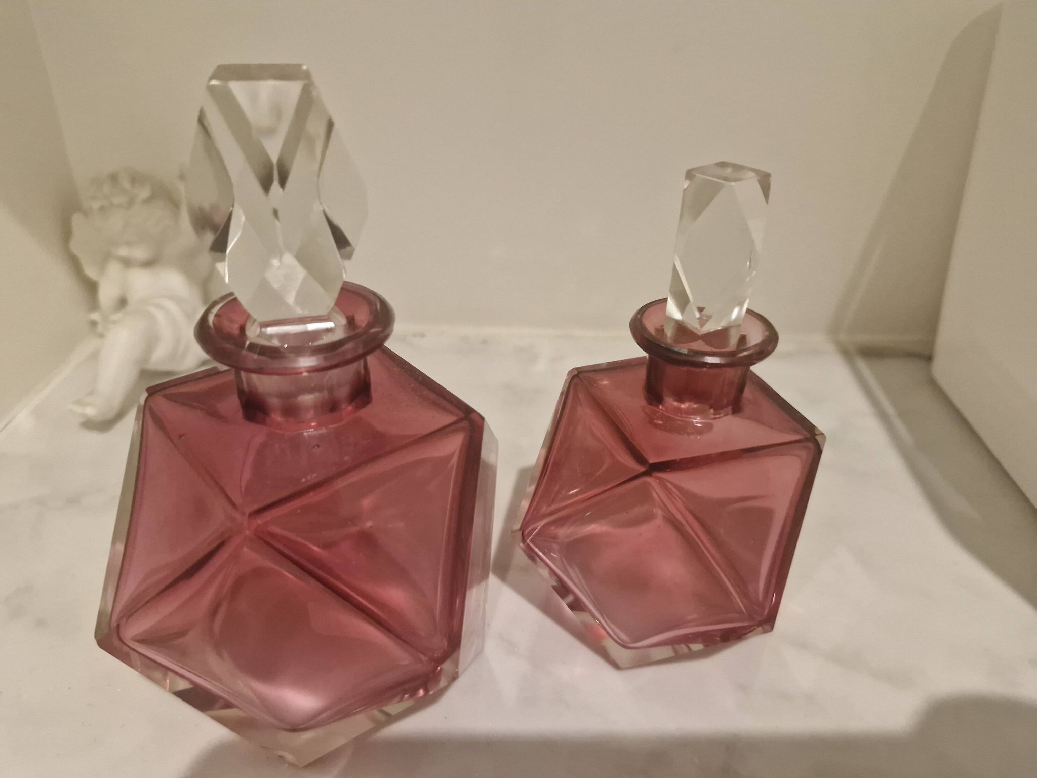 Pink crystal bottles