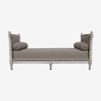 Daybed - Louis XVI style bench, reupholstered in linen