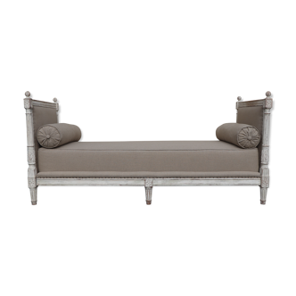Daybed - Louis XVI style bench, reupholstered in linen