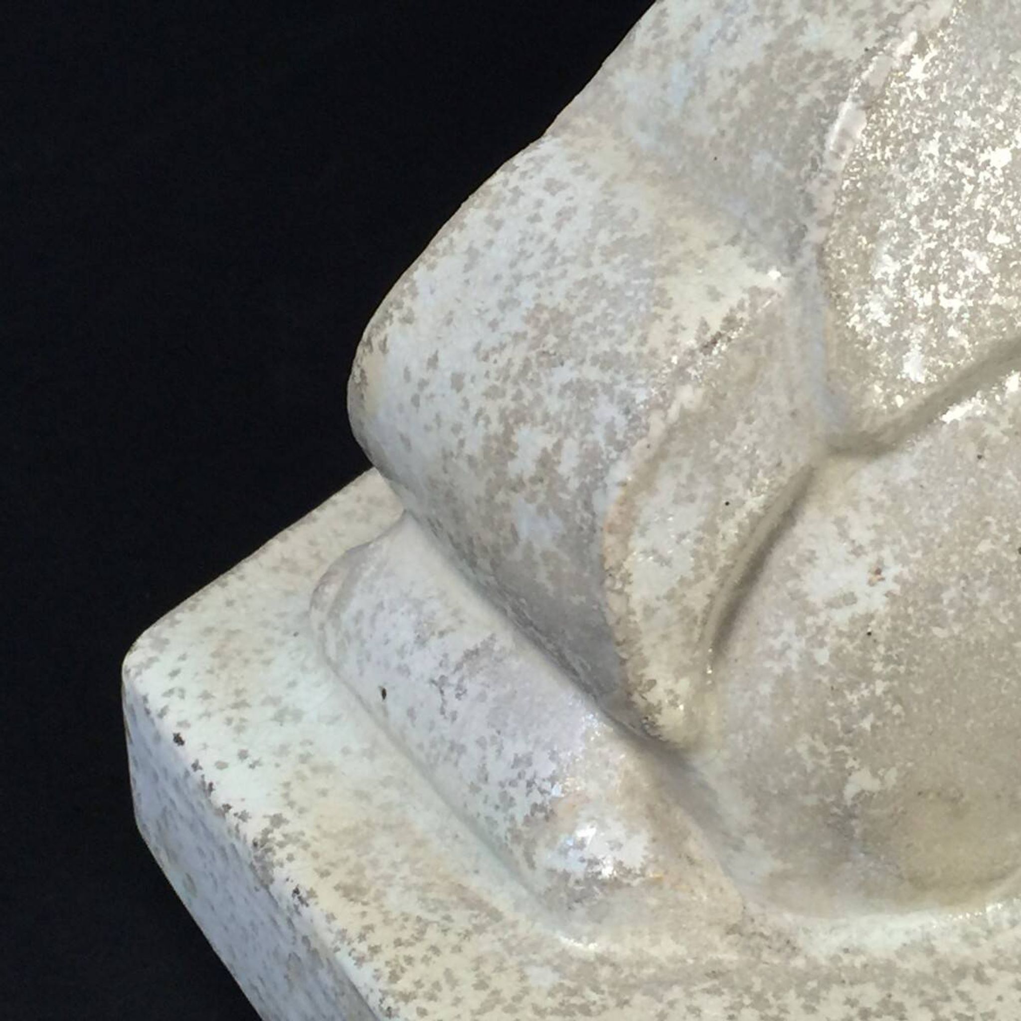 Salt-glazed stoneware sculpture, Roger Guérin, stylised fish, Art Deco
