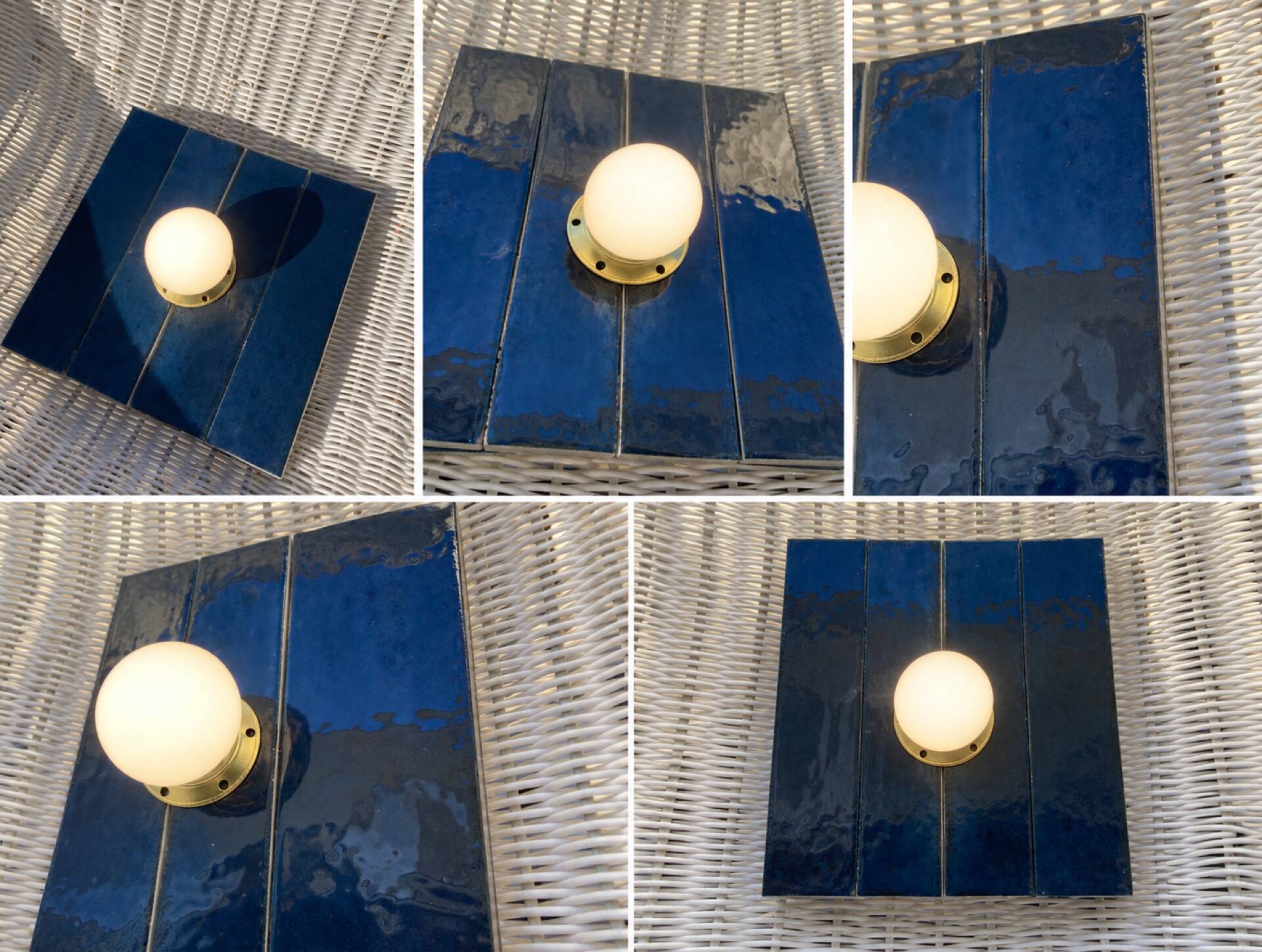 Ceramic zellige wall light