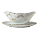 J&Ciem France 1950 white gilded porcelain sauce boat with floral pattern