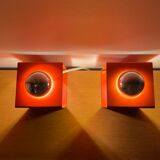 Paire de lampes Minibox à poser orange Philips vintage