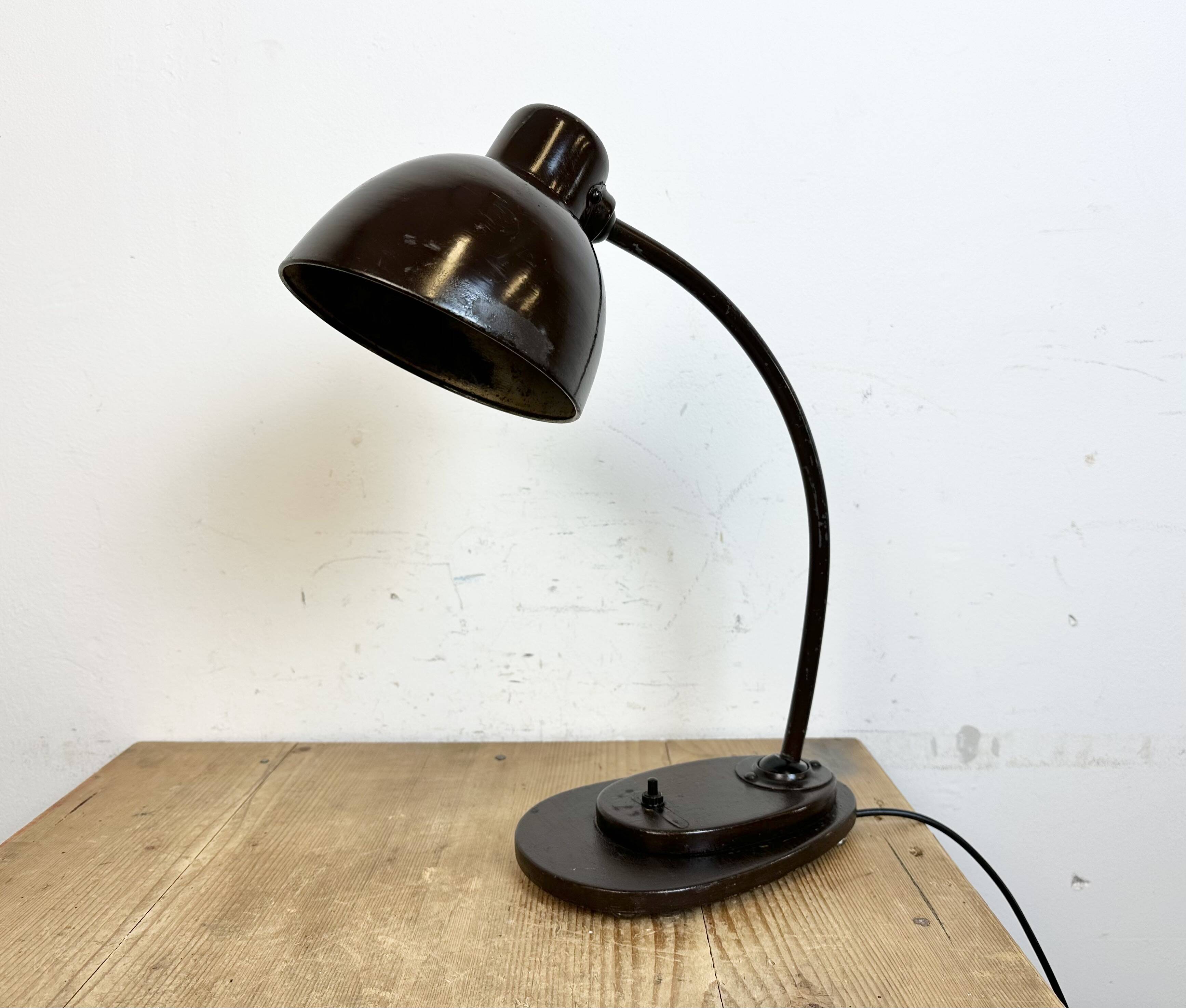 Vintage brown adjustable table lamp, 1960s