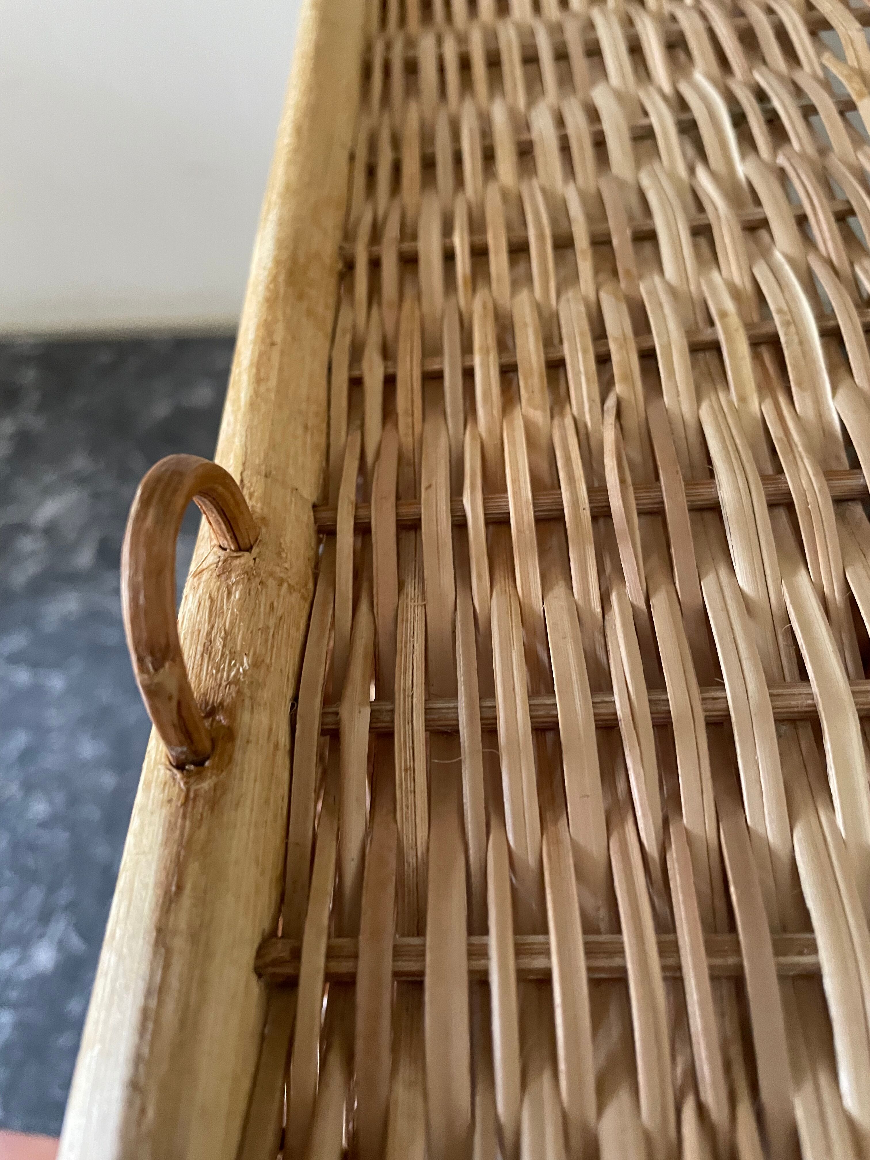 Bamboo and rattan shelf 2 doors