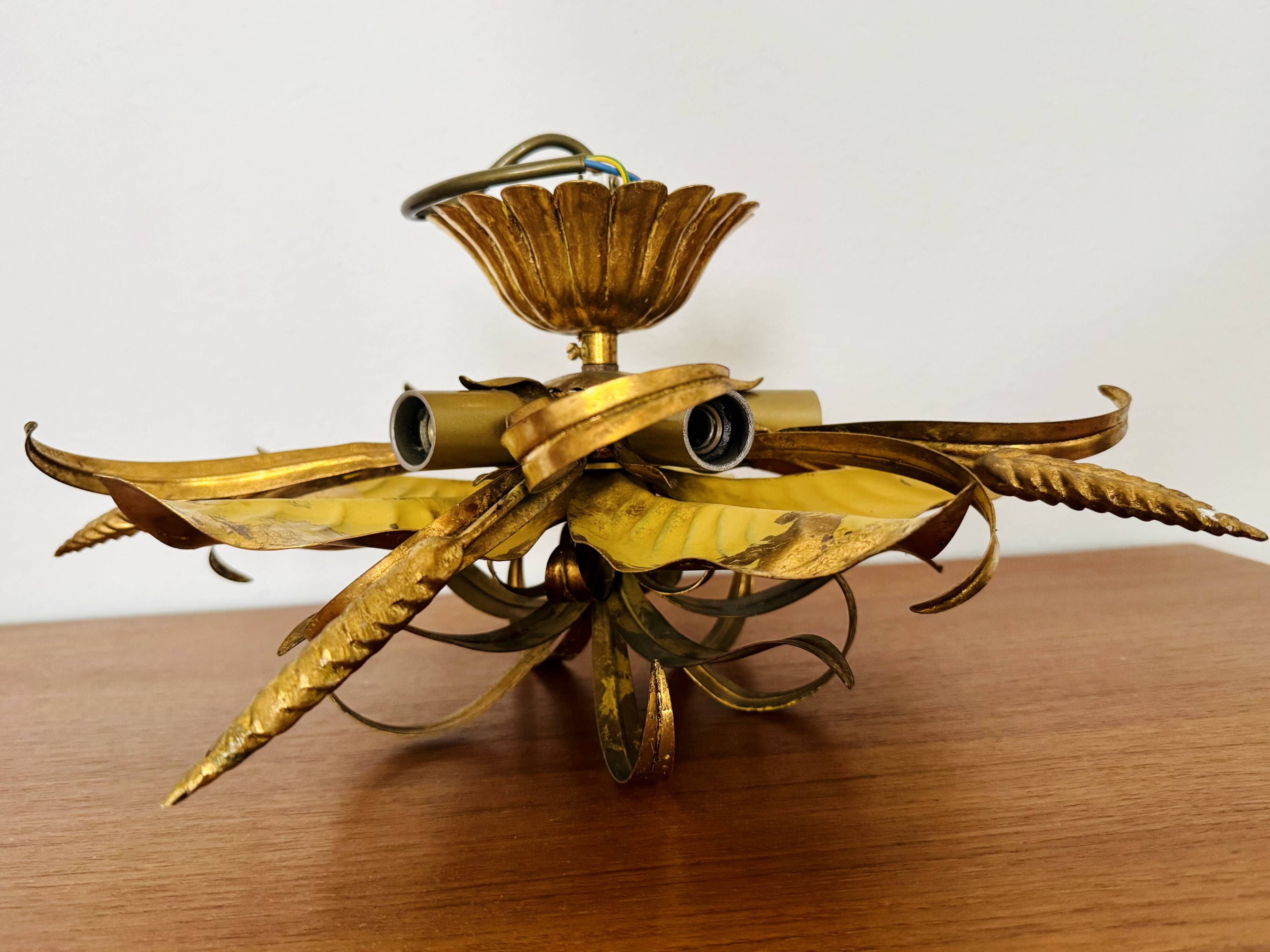 Golden Italian Hollywood Regency Chandelier by Hans Kögl